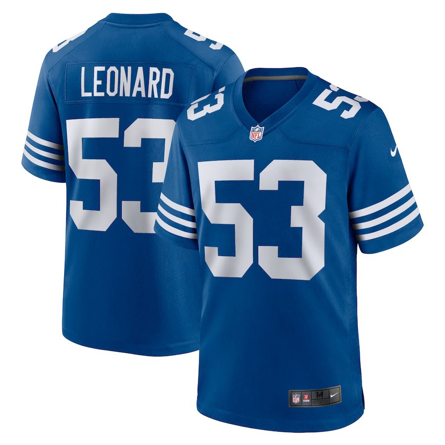 Men Indianapolis Colts 53 Darius Leonard Nike Royal Alternate Game NFL Jersey
